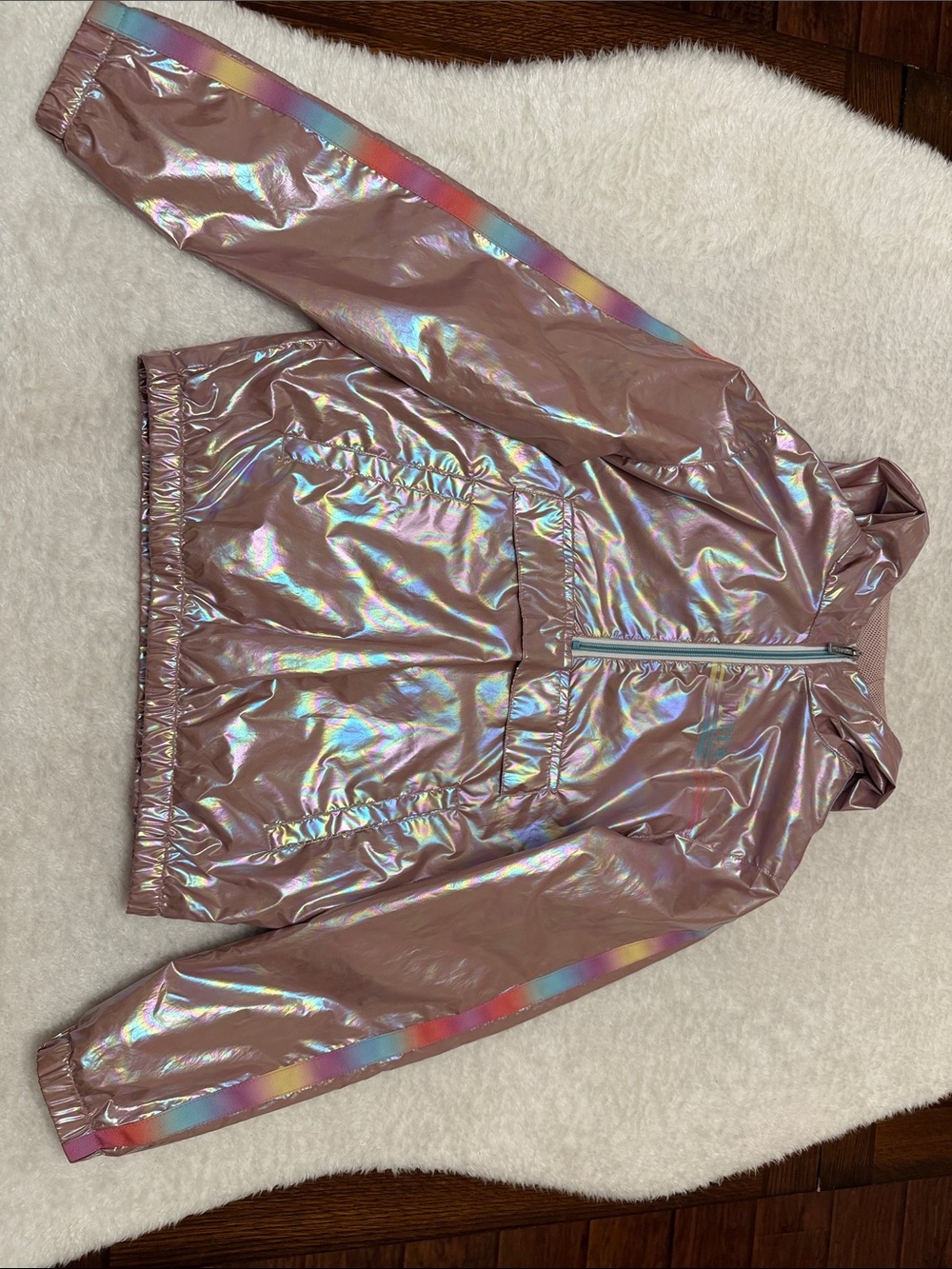 Limited Too Iridescent Pink 1/2 Zip Hooded Jacket